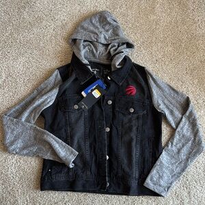 Antigua NBA Black and Gray Hooded Jacket
